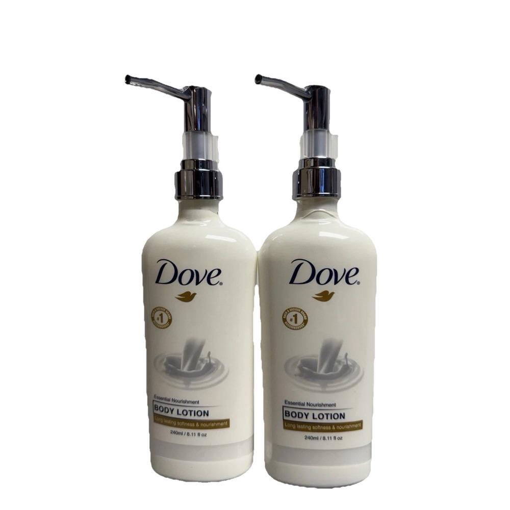 Dove Body Care Lotion Pump Essential Nourishment Dry Skin 8oz 240ml 2 PACK
